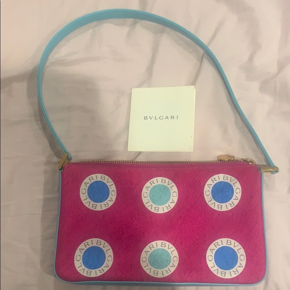 Bvlgari Silk & Calf Leather Bag (Authentic)